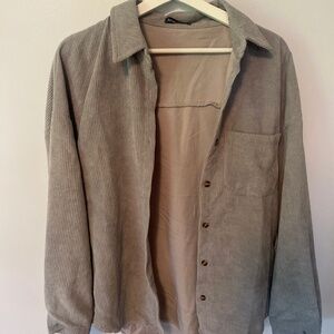 Grey oversized corduroy jacket